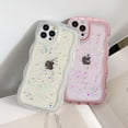 thumbnail image 5 of Compatible iPhone 13 Pro Max Case, Curly Wave Edge, Cute Transparent Bling Glitter Star Design, Soft TPU Shockproof Protective Case for Women and Girls (Pink), 5 of 11
