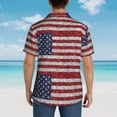 thumbnail image 4 of Fotbe America Flag Glitter Camisa Hawaiana para Hombre Unisex – Camisa Casual de Verano con Botones de Manga Corta de Algodón y Lino,Medium, 4 of 7