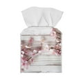 thumbnail image 2 of POLERO Decorative Car Tissue Holder, Cherry Blossom Wooden Square Tissue Box Cover PU Leather Facial Paper Case Organizer Dispenser for Bathroom, Vanity Countertop, Night Stands, Desk, 2 of 7