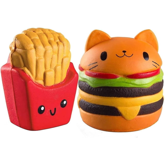 2pcs Squishy Toys - Slow Rising Squishies Jumbo perfumados Squeeze Stress Reliever oso de fresa Hogar