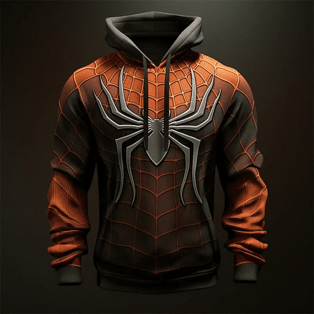 Nueva sudadera con capucha para hombre impresa en 3D con patrón de estampado de Spider Man de Marvel, sudadera con capucha de hip-hop callejero de moda, chaqueta deportiva e informal