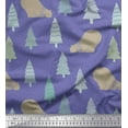 thumbnail image 1 of Soimoi Purple Velvet Fabric Bear & Tree Christmas Print Fabric by the Yard 58 Inch Wide, 1 of 3