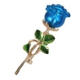 thumbnail image 4 of Milageto Flower Rose Brooch Pin Elegant Decoration Lapel Pin for Clothes Banquet Suit Gold Blue, 4 of 8