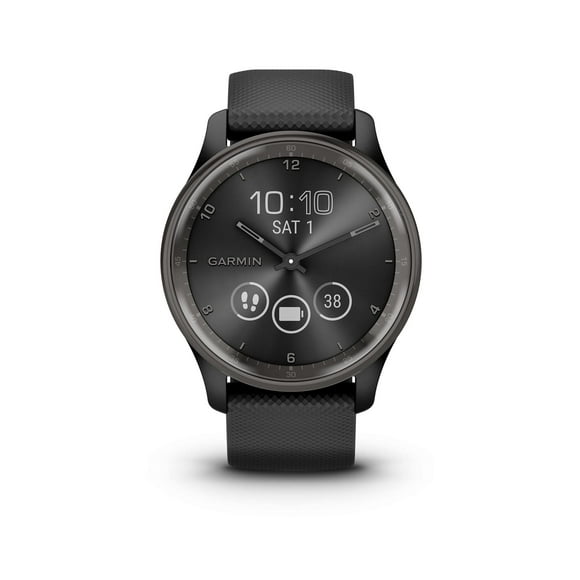 Garmin vívomove Trend, elegante reloj inteligente híbrido, batería de larga duración, manecillas dinámicas y pantalla táctil, negro