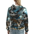 thumbnail image 7 of Lsque Cute Skeletons Figurines Pattern Casual Women's Hoodie,Hooded Sweatshirt with Kangaroo Pocket,Pullover Hoodie with Eye-catching Drawstrings-Small, 7 of 7