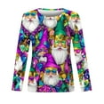 thumbnail image 4 of Lopecy-Sta Graphic Sweatshirts for Women Casual Carnival Print Round Neck Pullover Loose Long Sleeve Raglan Sleeve Plus Size Top, 4 of 5
