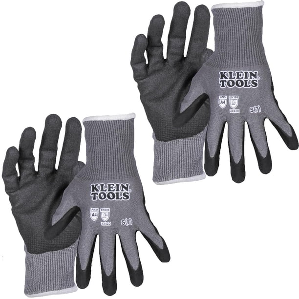 Guantes de trabajo Klein Tools 60587, resistentes a cortes, pequeños, 2 pares
