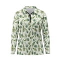 thumbnail image 3 of Garronmavis Zip Up Golf Shirt Women Long Sleeve Collar Shirts Workout Tennis Tops Workout Tops Tropical Golf Shirts for Women, Tropical Palm Leaf, Size XL, 3 of 7