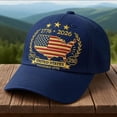 thumbnail image 2 of Trgacdwlo USA 250th Anniversary Celebration Hat Unisex Adjustable Embroidered Patriotic Hat Independence Day Distressed Vintage Baseball Cap Blue, 2 of 7