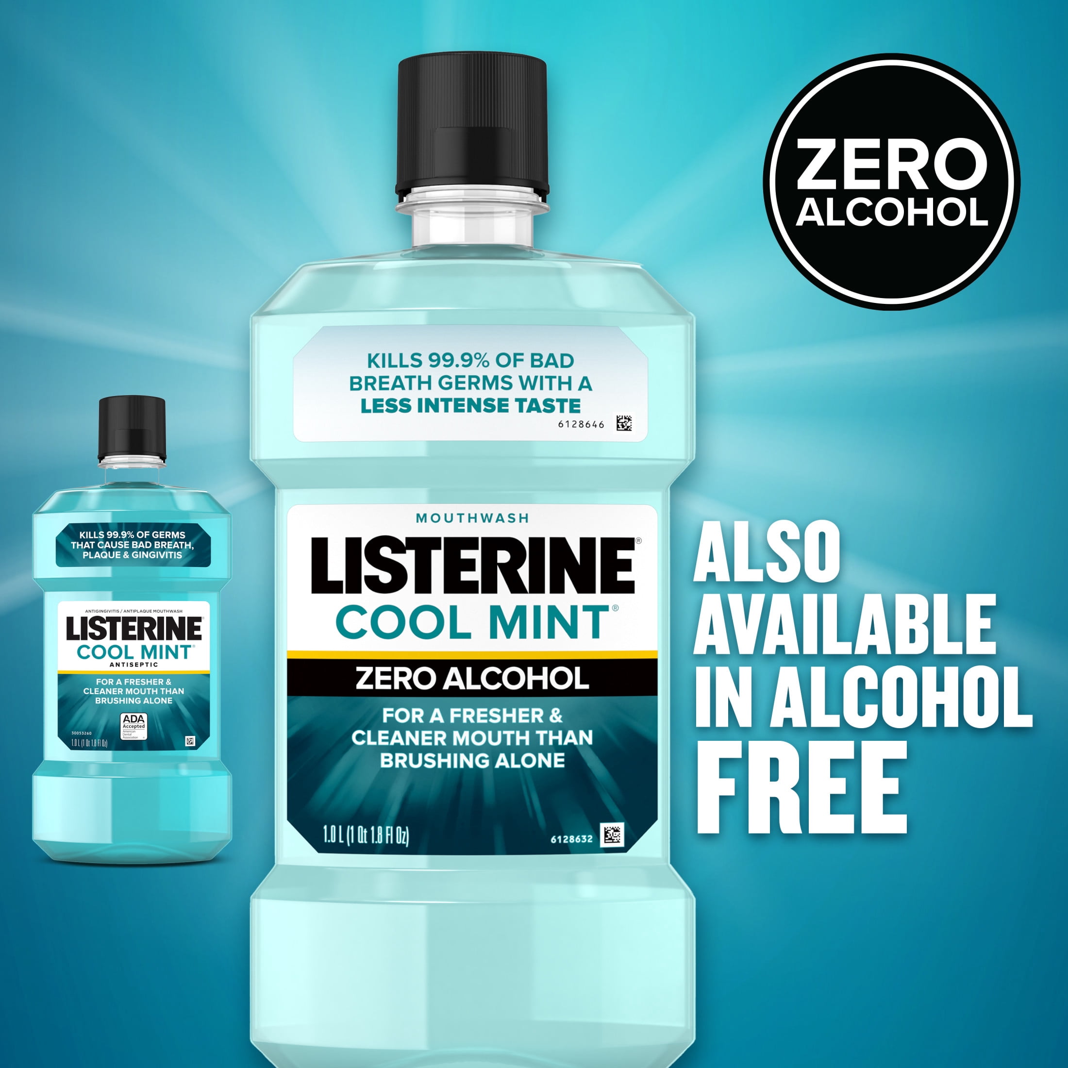 Listerine Cool Mint Intense Antiseptic Mouthwash, For Bad Breath & Plaque Oral Care, 250 mL