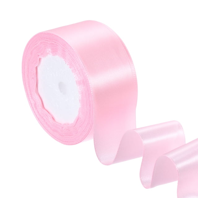 Rollo de Cinta de Satén Uxcell, Cinta para Envolver Regalos para Manualidades de Boda Fiesta Rosa