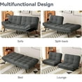 thumbnail image 6 of Convertible Futon Sofa Bed, 71" Memory Foam Futon Couch with Detachable,Adjustable Backrest,Linen Fabric Folding Small Loveseat Sleeper for for Living Room,RV,Office,Apartment,Light Grey, 6 of 9