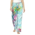 thumbnail image 2 of Picia Dragonfly Floral Womens Soft Woven Cotton Elastic Waistband Sleep Pajama Pant Lounge Sleep Pant With Pockets And Drawstring-Small, 2 of 9