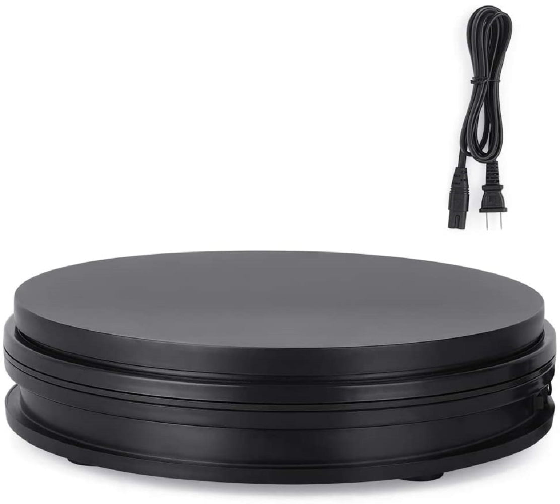 Black 25cm Stand Motorized Turntable for Cake Jewelry Professional Photography 