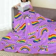 thumbnail image 2 of Pride Blanket Rainbow Progress Throw Blanket 60"x50" Rainbow Pride Throw for Couch Sofa Bed Travel, 2 of 4