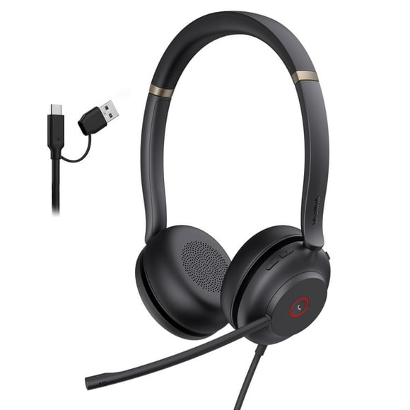 Auriculares USB Yealink UH37 con micrófono con cancelación de ruido para PC y teléfono