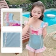 thumbnail image 6 of NAISIBABY Girls One-Piece Swimsuit 8T, Quick Dry Cute Bow Ruffle Mesh Kids Summer Beach Princess Bathing Suit Light Blue, 6 of 9