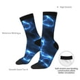 thumbnail image 2 of Yiaed Blue Lightning Print Great elasticity Crew Socks Sports socks for Men and Women, 2 of 5