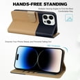 thumbnail image 3 of For iPhone 16 Pro Max Cute Animal Pattern Wallet Case,Color Matching Premium PU Leather Shockproof Magnetic Flip Kickstand Credit Card Slots Slim Phone Case with Wrist Strap, Khaki, 3 of 10