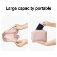 thumbnail image 4 of Bolsa de maquillaje de cuero grande, bolsa con cremallera, organizador cosmético de viaje para mujer, 4 of 5