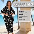 thumbnail image 7 of Xixirimido Daisy Flower Black Print Women Kaftan Dresses Plus Size Beach Cover Up Deep V-Neck Batwing Sleeves Swimsuit Coverups Summer Caftan Dress, 7 of 7