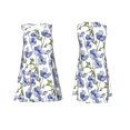 thumbnail image 7 of Naloa Blue Flax Flowers Print Women's Summer Spring Casual Beach Sundress,Vacation Sleeveless Tank Crewneck Loose Dresses, 7 of 7