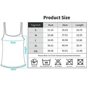Women's Camisole Cotton Tank Top with Shelf Bra Adjustable Wide Strap Basic Undershirt