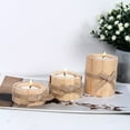 thumbnail image 6 of GadgetVLot 3Pcs Round Candle Holder Wood Candlestick Potted Ornament Crafts Wooden Decoration With Ribbon Creativity Decorate Ornaments, 6 of 8