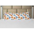 thumbnail image 1 of Flower Body Pillow Case Cover with Zipper, Pastel Blossom Leaf Summer Petals Flourishing Shabby Vibrant, Decorative Accent Long Pillowcase, Pale Orange Cobalt Blue, by Ambesonne, 1 of 1
