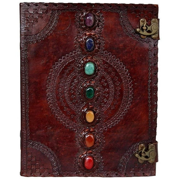 OVERDOSE Seven Stone Leather Journal - Handmade Antique Stone Journal For Students & Office For Men And Women Diary Leather Sketchbook Drawing Journal Notebook - Size 14 X 22 Inches | 35 X 55 cm