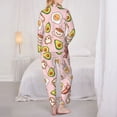 thumbnail image 3 of Pajama Sets for Women 2 Pcs, Breakfast Button Down Long Sleeve Sleepwear Lounge PJ Sets, 3 of 6