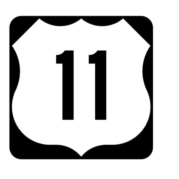 US Route 11 Metal Sign Highway Sign Road Sign Size: 8 inch x 8 inch