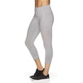 thumbnail image 3 of Reebok Womens Highrise Capri Compression Athletic Pants, Grey, Large, 3 of 6