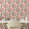 thumbnail image 2 of Ambesonne Garden Peel & Stick Wallpaper for Home, Flowers Fashion Spring Plot, 13"x100", Dark Coral Pastel Green, 2 of 5