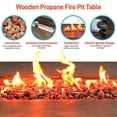 thumbnail image 5 of Outdoor Propane Fire Pit Table - CSA/ETL Certified Safe 50,000 Pulse Ignition Weatherproof Square Propane Gas Fire Table - Adjustable Flame, Thermocouple - PVC Cover, Lava Rock - SereneLife SLCNX76, 5 of 8
