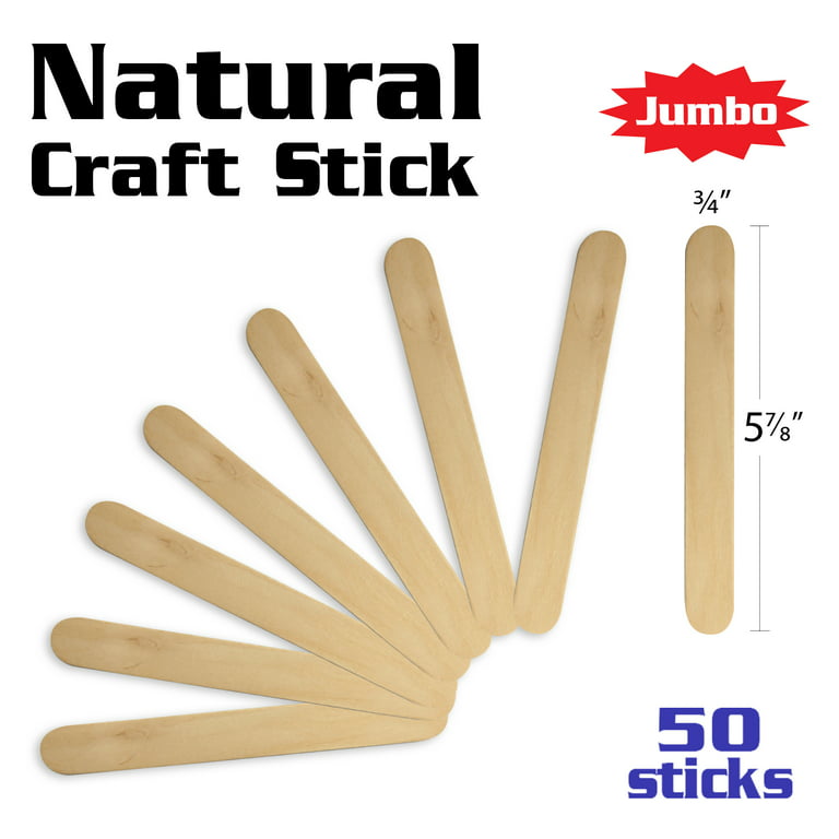 BAZIC Jumbo Craft Sticks Natural Wood, Large Non Toxic Stick, 50