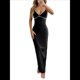 thumbnail image 3 of Vestido Veraniego Ajustado con Escote en V y Tirantes Finos para Mujer, Estilo Resort de Verano Y2K Negro L, 3 of 10
