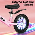 thumbnail image 4 of Toddler Balance Bicycle 12'' Kids Balance Bikes with Lighting up Wheels, Toddler Bikes for Boys Girls Age 2 to 5 (No Bike Pedal), Pink, 4 of 8