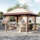 thumbnail image 1 of 13x13 instant pop - up outdoor canopy tent con mosquito netting y 4 sandbags, ideal para para backyard, patio, y garden (khaki), 1 of 7