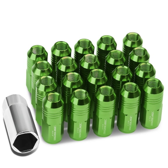 DNA Motoring LN-ZTL-9020-125-GN 20-Piece M12 x 1.25 Aluminum Alloy Wheel Lug Nuts   Deep Drive Extension (Green)