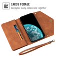 thumbnail image 2 of Dteck Crossbag Case For Samsung Galaxy Note 20, PU Leather Wallet Lager Capacity Purse With Zipper Pocket, Flip Folio Stand Phone Cover with Wrist Strap / Shoulder Strap, Brown, 2 of 6