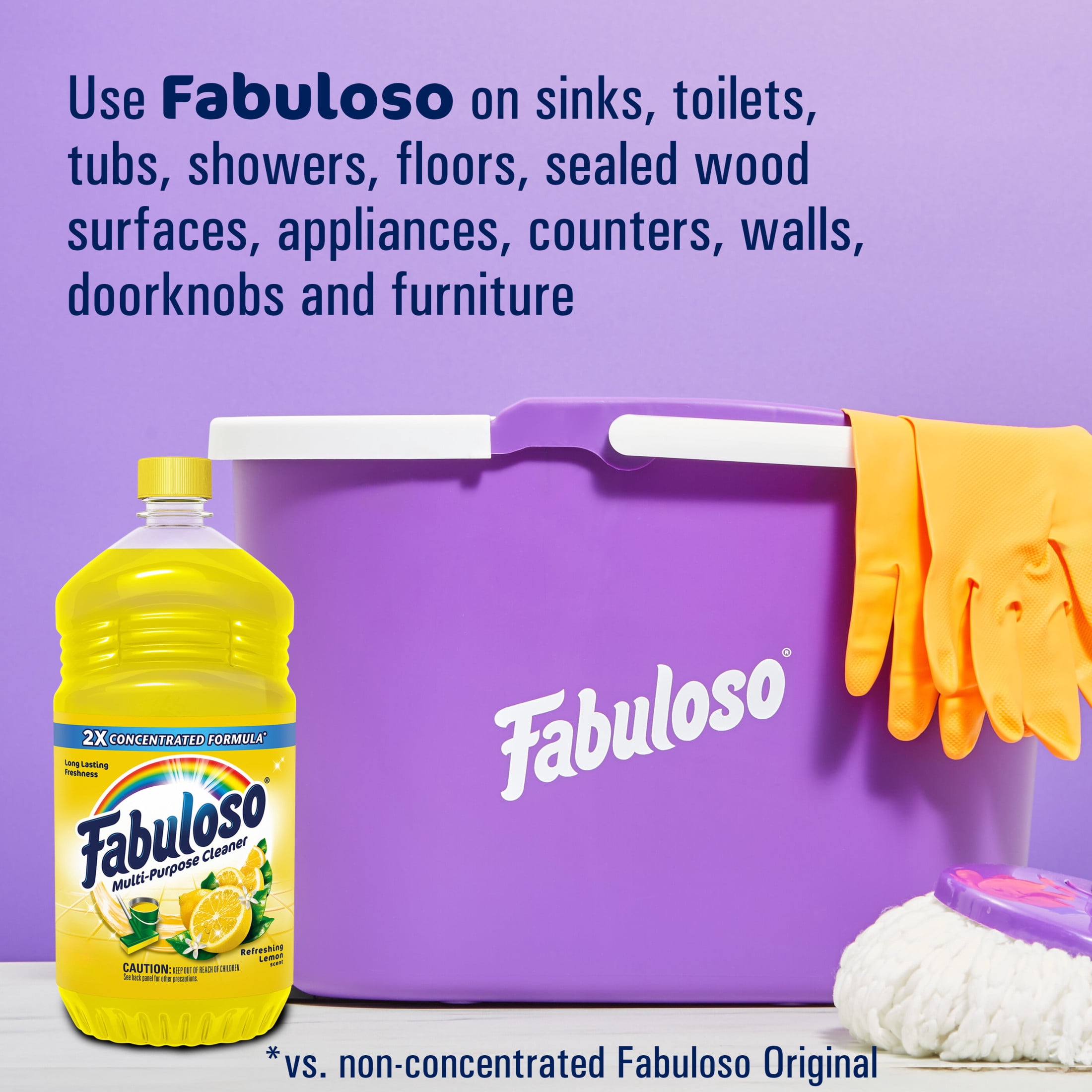 (6 pack) Fabuloso Multi Surface All Purpose Floor Cleaner, Refreshing Lemon Scent, 56 fl oz