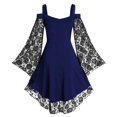 thumbnail image 4 of Womens Halloween Costumes 2024 Cosplay Gothic Dresses Gothic Dresses For Women Cold Shoulder Butterfly Sleeve Lace Halloween Dress, 4 of 5
