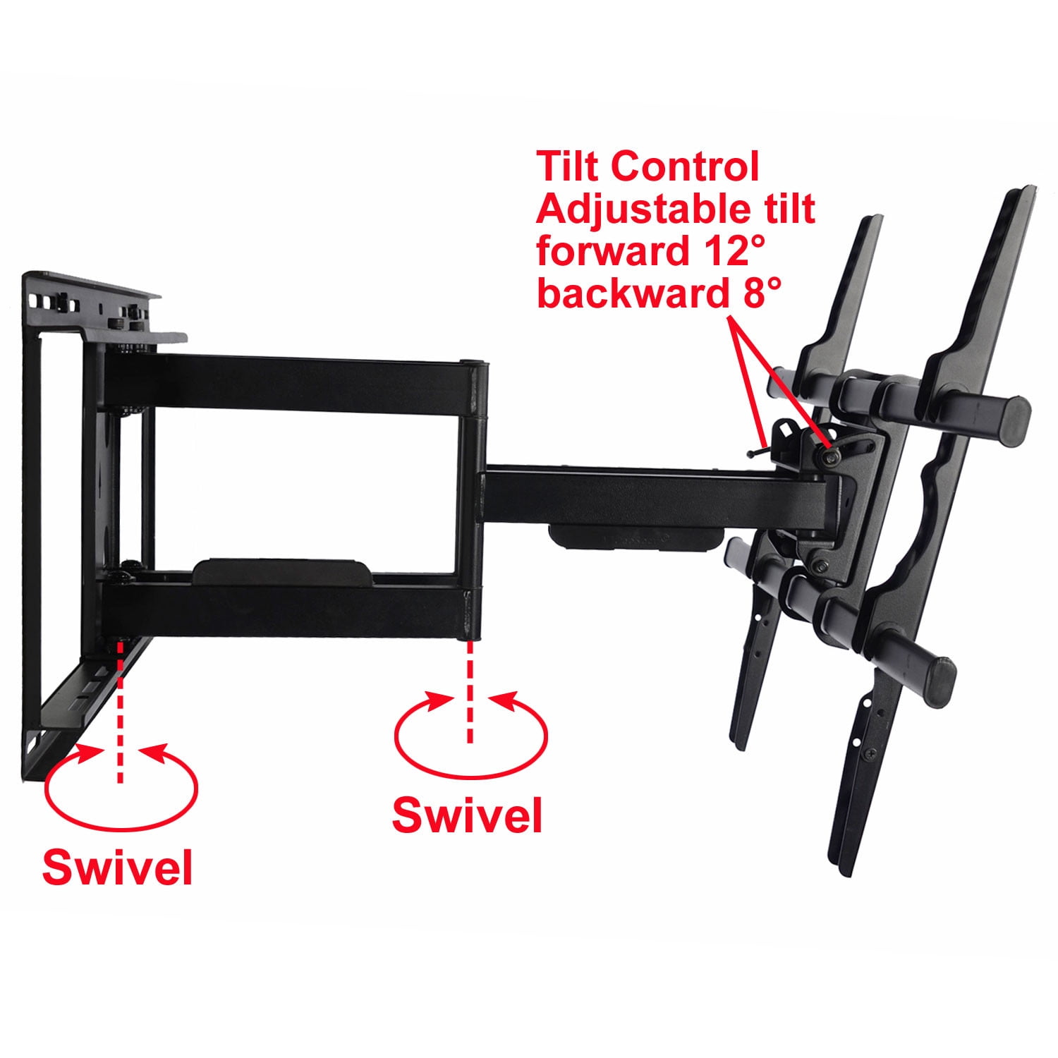 VideoSecu Heavy Duty Full Motion TV Wall Mount Articulating Bracket for VIZIO 50 55 60 65 70 75 80 Inch LED LCD Plasma HDTV D65-E0 E65-E0 E65-E1 M65-E0 P65-E1 E70-E3 M70-E3 M75-E1 P75-E1 E80-E3 BN5