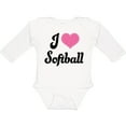 thumbnail image 3 of Inktastic I Love Softball Girls Sports Girls Long Sleeve Baby Bodysuit, 3 of 5