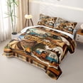 thumbnail image 3 of Erosebridal Brown Plaid Camping Bed Spread Queen, RV Car Tent Mountain Queen Coverlet Set for Men and Women, 3-Piece, 3 of 7