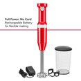 thumbnail image 3 of KitchenAid Cordless Variable Speed Hand Blender with Chopper and Whisk Attachment, Passion Red, KHBBV83, 3 of 7