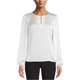 thumbnail image 1 of Kasper Womens Tie Neck Pullover Blouse natural XS, 1 of 1
