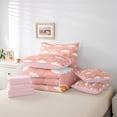 thumbnail image 5 of Homewish Cartoon Rainbow Cloud Bedding Comforter Set 7pcs, Kawaii Pink Bowknot King Bedding Sets, Love Heart Print Reversible Bed Sheets, Luxury Bedroom Decor, 5 of 7