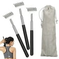thumbnail image 1 of 3 uds rascador de espalda retráctil hombres mujeres portátil extensible masajeador de acero inoxi CACAGOO Rascador de espalda, 1 of 7